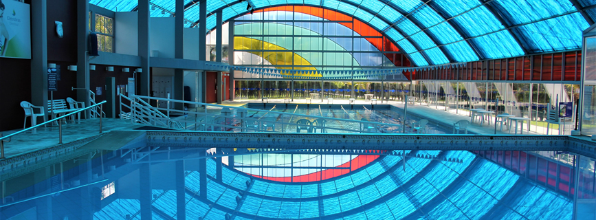 Interior do Parque Aquático (Piscinas Média e Semi olímpica).